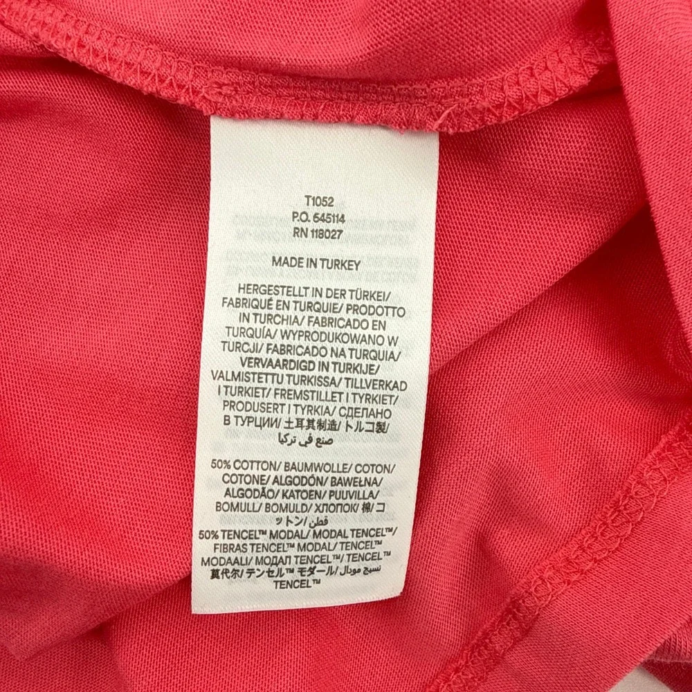 NWT Boden Supersoft‎ Frill Detail Top Coral Ruffle Puff Long Sleeve Top SZ 16/18